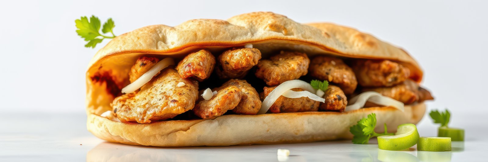 Delicious grilled chicken sandwich served with fresh herbs and lime on a light background perfect for a quick meal